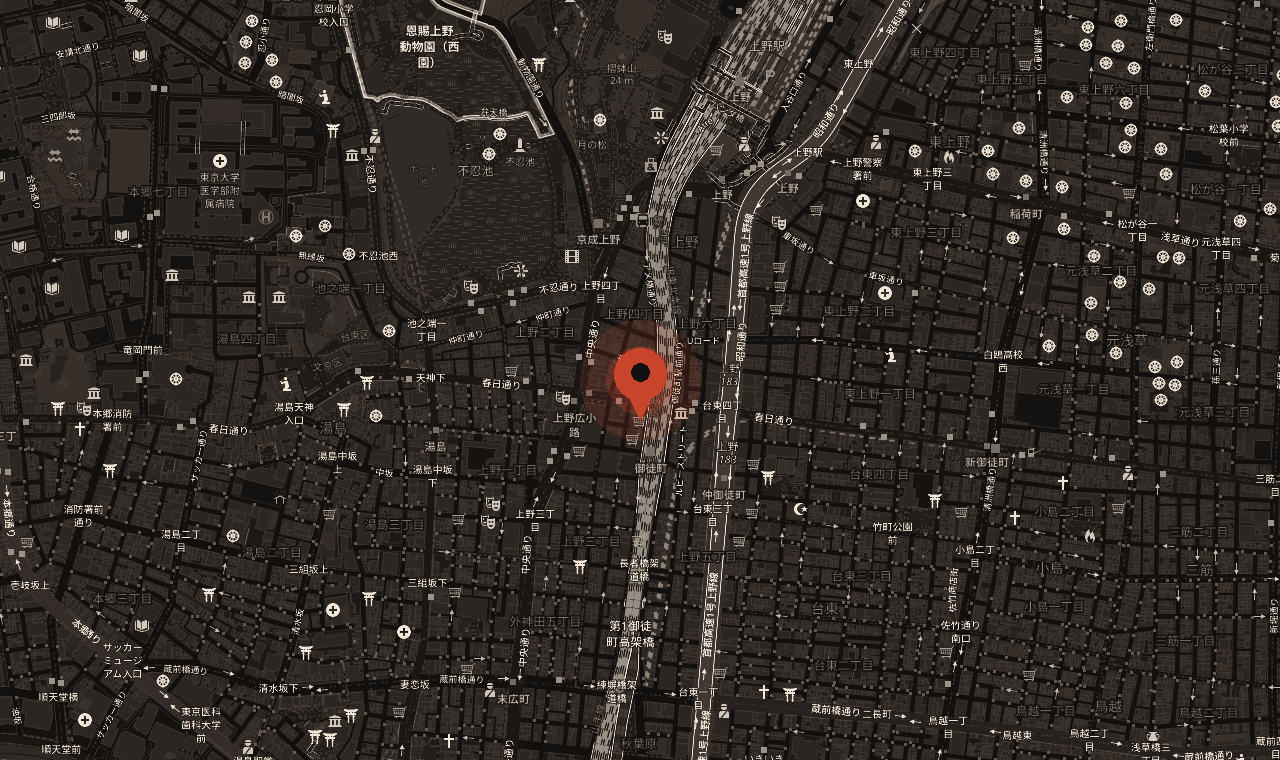 Map: Marutoku Building B1F, 4-5-11 Ueno